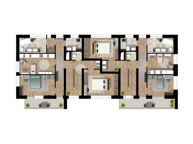 Belső kétszintes ikerházi lakás, új lakóparkban