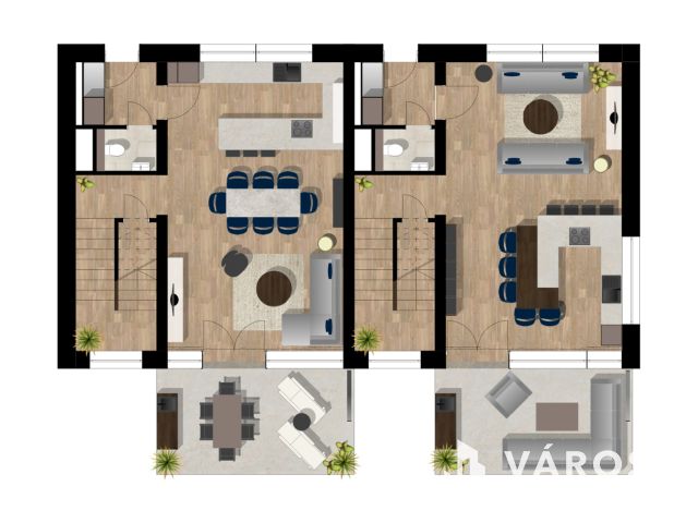 Belső kétszintes ikerházi lakás, új lakóparkban